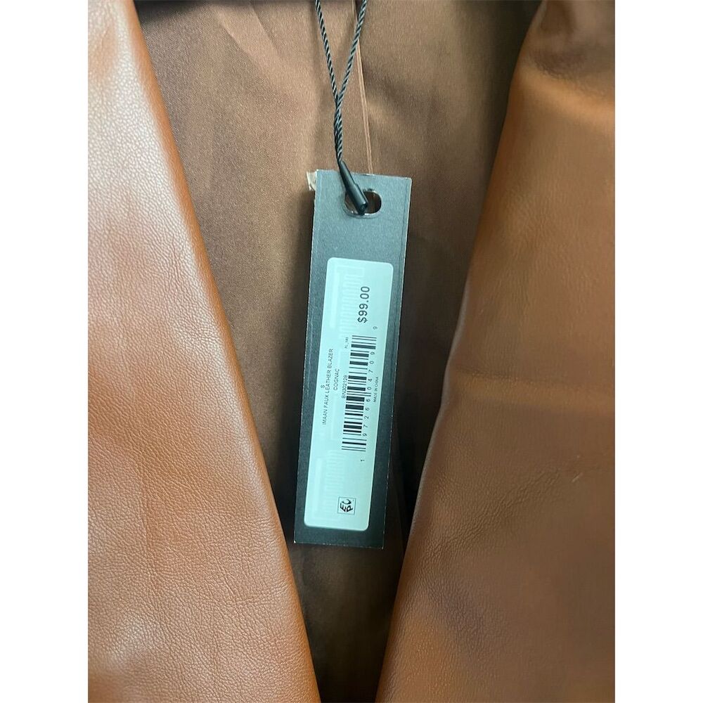 Steve Madden Women's Blazer Size S Brown Faux Leather Jacket - Picture 3 of 11